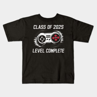 Class Of 2025 Level Complete 2025 Graduation Gamer Grad Kids T-Shirt